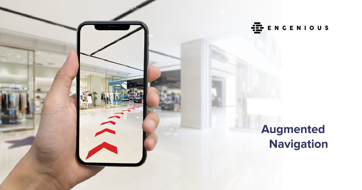 Smartphone with augmented navigation in a shopping mall